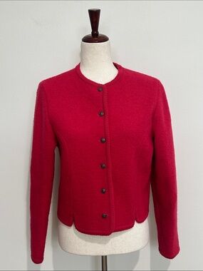 Carroll‎ Reed Vintage Classic Boiled Wool Pink Jacket Size 12
